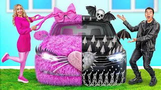 Růžové auto vs Černé auto Výzva | Zábavné Okamžiky TeenDO Challenge