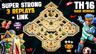 SUPER STRONG TH16 War Base Link + 3 Replays | ONLY 1 STAR TH16 Base | Best Town Hall 16 Legend Base