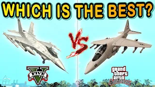 LAZER VS HYDRA - Which Is The Best Fighter Jet? - GTA 5 VS GTA SA