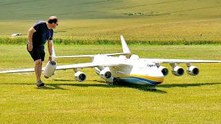 NICE FLIGHT AND HARD LANDING !!! GIGANTIC 93KG XXXL RC ANTONOV AN-225 MRIJA SCALE MODEL AIRCRAFT