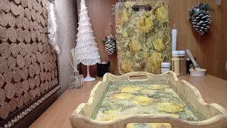 МК Декупаж чайный поднос/  DIY Decoupage of the tea tray