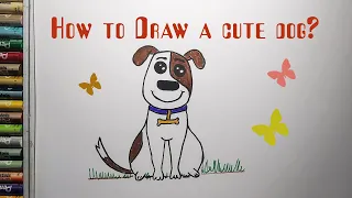How to Draw Cute a cute dog? Drawing tutorial/drawing for kids!