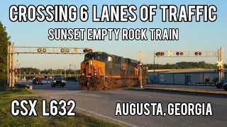 Stopping 6 Lanes of Traffic, CSX L632 at Martin-Marietta Quarry, Augusta, Georgia - 03-28-2024