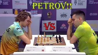 PETROV DEFENSE!! Magnus Carlsen vs Ian Nepomniachtchi || Global Chess League 2023 - R1