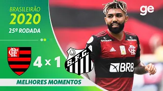 FLAMENGO 4 X 1 SANTOS | MELHORES MOMENTOS | 25ª RODADA BRASILEIRÃO 2020 | ge.globo