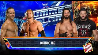 Triple H & Shawn Michaels vs Seth Rollins & Roman Reigns, SummerSlam WWE 2K24 (Sinister Mesh)