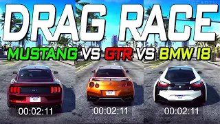 NFS Heat | Greatest Drag Race ! | Ford Mustang vs Nissan GTR vs BMW i8 - Need For Speed Heat