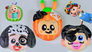 GIANT halloween cocomelon JJ , TOMTOM , family clay making collection 코코멜론 거대 가족 할로윈 클레이로 만들기 모음