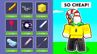 OP ITEMS = 1 IRON in the shop.. (Roblox Bedwars)