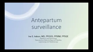 Antepartum fetal surveillance
