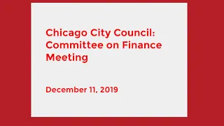 Committee on Finance Meeting - December 11, 2019