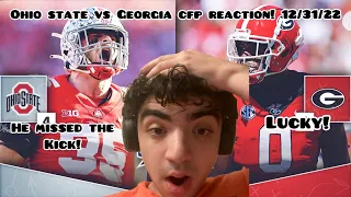 HE MISSED THE KICK! OHIO STATE #4 VS GEORGIA #1 CFP 12/31/22 FULL HIGHLIGHTS REACTION!