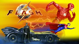 McFarlane Toys DC Multiverse The Flash, Keaton Batman, Supergirl, and 1989 Batmobile