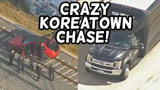 Police Chase Stolen party BUS across Southern California | KoreaTown Chase, Watching Previous Chases