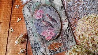 Aging technique ShabbyChic ♡♡♡ Vintage decorative panel -decoupage tutorial