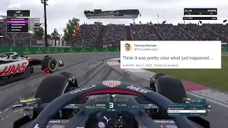 Rasmussen taking out Ronhaar in F1 Esports