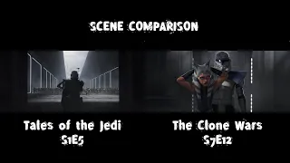Ahsoka Surrenders | Tales of the Jedi S1E5 vs The Clone Wars S7E12 Scene Comparison