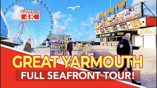 GREAT YARMOUTH | Full tour of Great Yarmouth Seafront in Norfolk, England (4K)