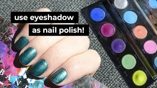 How I Use Eyeshadow as Nail Polish - Super Easy Technique! | morerebe