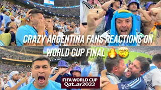 Argentina Fans Reactions at Lusail Stadium During World Cup Final Against France Qatar 2022