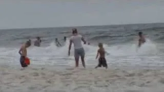 Man attacked by wave on the beach Very funny