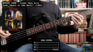 MÖTLEY CRÜE - Looks that kill (bass cover w/ Tabs) [full HD]