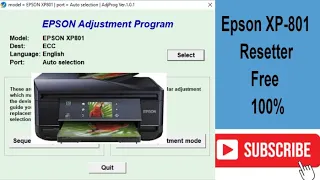 Epson XP 801 waste ink pad resetter software free download