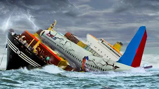 Airplane Crashes Into Big Ship After Engine Exploded - Emergency Landings ! Besiege plane crash