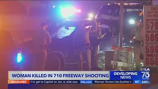 Woman dies after being shot, crashing on 710 Freeway in Long Beach