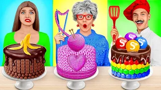 Desafío de Cocinar Yo VS la Abuela | Decoración de Pasteles y Utensilios de Comida por Turbo Team