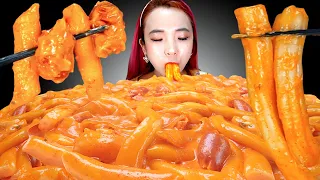 [Mukbang] 꾸덕꾸덕 배떡 로제떡볶이 먹방🔥분모자 중국당면 날치알주먹밥 왕새우튀김😋 Spicy Cream Tteokbokki & Chinese Noodles ASMR | 쎄미