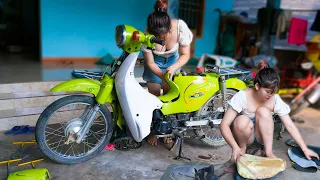Full video: Genius mechanical girl Repairs and restores old Cub 50cc engine that is severely damaged