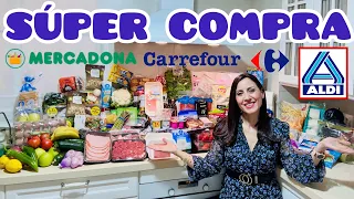 🛒COMPRA SÚPER COMPLETA‼ MERCADONA-CARREFOUR-ALDI #lepetitvlogs