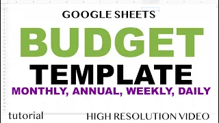 Budget Template - Google Sheets - Tutorial