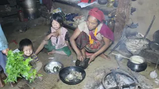 Green vegetables cooking technology in village || Organic village life