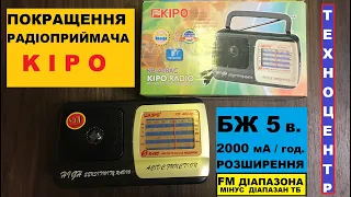 Покращення радіоприймача KIPO . Живлення та діапазон FM на всю шкалу !