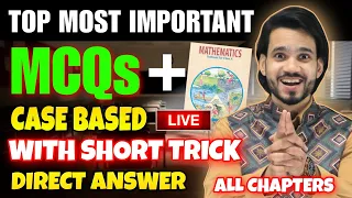 CLASS 10 MATHS FINAL MCQs |ONE SHOT REVISION | ALL CHAPTERS/QUESTIONS/CONCEPTS