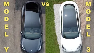 Tesla Model Y RWD and Model 3  RWD - SIDE BY SIDE Comparison