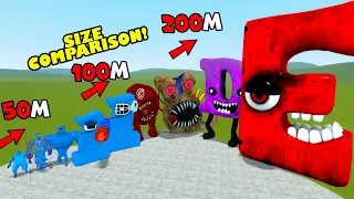 Alphabet Lore and Numbers Lore SIZE COMPARISON In Garry's Mod!