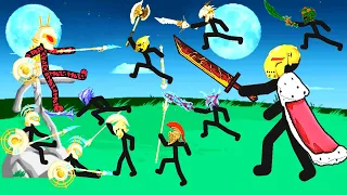 Voltaic Spearton vs Golden Giant Swordwraths, Spearton all skin, Mega Boss - a stick animation