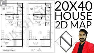 20X40 House plan 2d map by nikshail