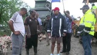 Fijian Prime Minister Voreqe Bainimarama visits flood affected areas