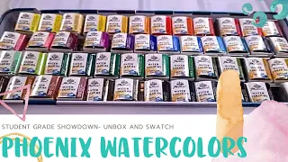 Phoenix Watercolors Unbox & Swatch- Student Grade Showdown