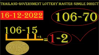 16-12-2022 THAILAND GOVERNMENT LOTTERY MASTER SINGLE DIRECT  PASS