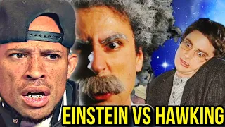 Albert Einstein vs Stephen Hawking. Epic Rap Battles of History REACTION