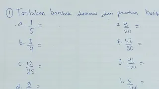 Tentukan Bentuk Desimal Dari Pecahan Berikut‼️