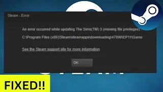 How To Fix The "Missing File Privileges Error" in Steam for Windows