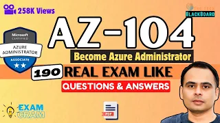 AZ-104: Azure Administrator: 190 Practice Questions, Dumps, Tips | PDF (Exam Cram💡)