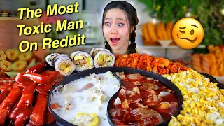 He refuses to BOW to my KOREAN GRANDPARENTS because it's EMASCULATING | Hot Pot + Rice Cake Mukbang