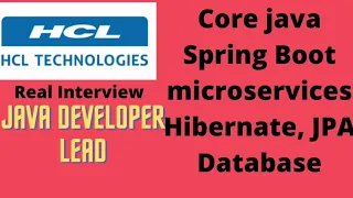 HCL Live interview recording, Java developer interview, java lead interview, zoom call